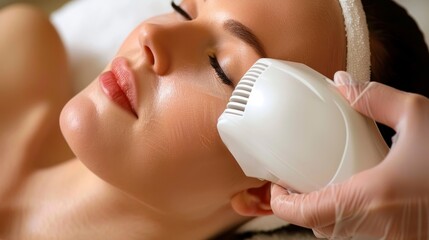 Experience professional facial rejuvenation in a modern, minimalist beauty salon atmosphere