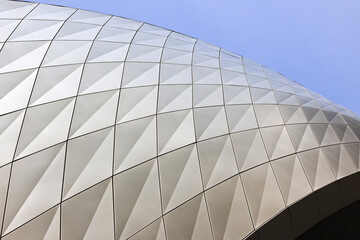 Modern architecture with geometric facade
