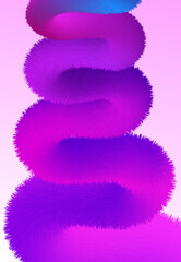 Abstract vertical stack of wavy fluid shapes in vibrant gradient colors