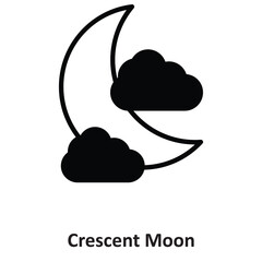 Crescent Moon Vector icon which can easily modify or edit