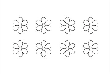 Clean blossom icons for decorative elements and vector illustration