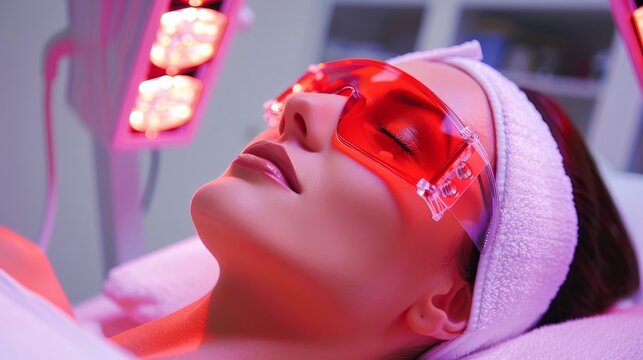 Innovative light therapy session in a modern salon  rejuvenation and anti aging skin care