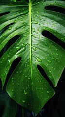 Wet tropical leaf green backgrounds plant.