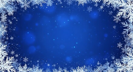 Frosted window frame with a dark blue center for winter holiday designs