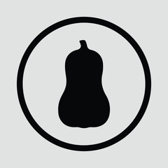 Illustrator Butternut squash simple circle frame minimalistic design Silhouette vector
