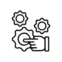 Hand and Gears Icon