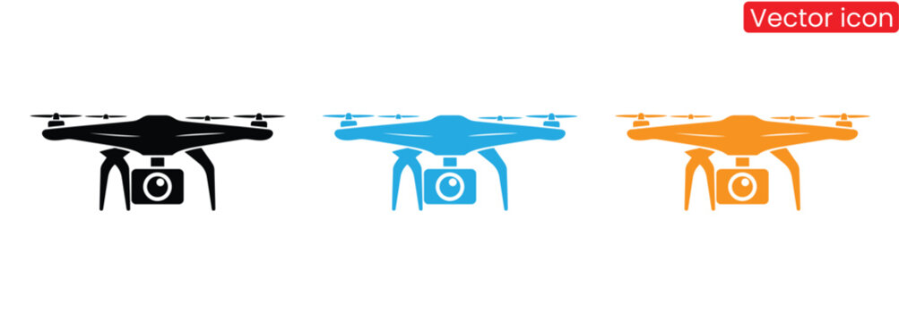 Versatile drone graphic for aerial photography projects,Drone, UAV shop logo, poster. Drone icons set. Collection of  drone's  isolated on white background. Vector illustration
