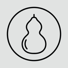Illustrator Gourd or calabash in circle outline Silhouette vector