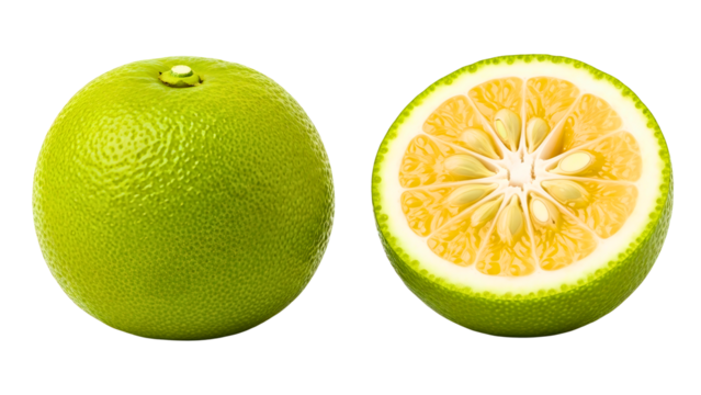 Fresh green citrus fruit: Sweet lime reveals juicy interior vibrancy