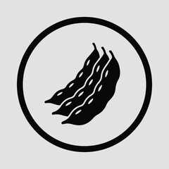 Illustrator Soybean pods agriculture icon design in circle Silhouette vector