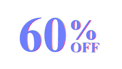 60% OFF Promotional Graphic - 3D Bold Multicolor PNG transparent 