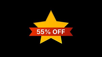 55 Percent Off Star Badge Animation