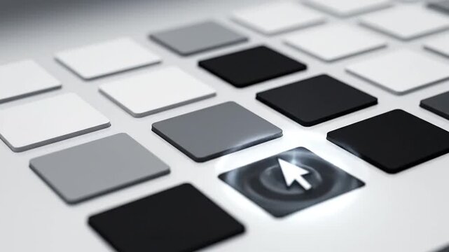 Grid of grayscale squares arrow hovers