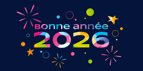 Bonne année 2026 carte de voeux festive