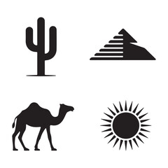 Camel desert icon illustrating wildlife and harsh conditions