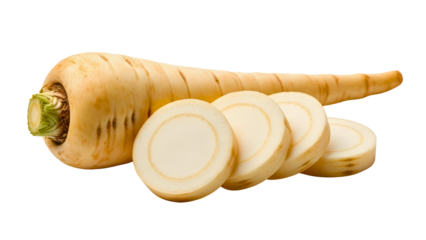 Fresh sliced parsnip vegetable, ready for healthy cooking and tasty meals