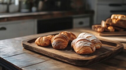 Wooden cutting board on kitchen counter with knife and fresh vegetables for meal preparation