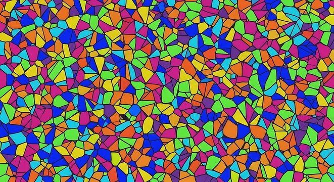 Vibrant Mosaic of Geometric Shapes - A Kaleidoscope of Color and Form. - Powered by Adobe
