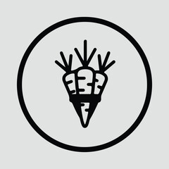 Illustrator carrots fresh healthy vegetables logo simple vector Silhouette vector
