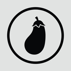 Illustrator Eggplant inside circle food ingredient simple graphic Silhouette vector