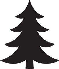 Obraz premium Monochrome Illustration of Pine Tree Silhouette on a Transparent Background Evergreen Plant Graphic Element for Design and Decoration Vector