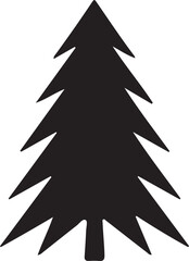 Obraz premium Monochrome Illustration of Pine Tree Silhouette on a Transparent Background Evergreen Plant Graphic Element for Design and Decoration Vector
