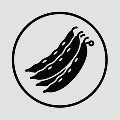 Illustrator Organic green beans vegetables in circle shape Silhouette vector