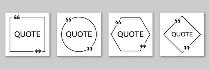 Blank speech bubble template set collection in flat style. Bubble with quote vector illustration on isolated background. Dialogue frame sign business concept.
