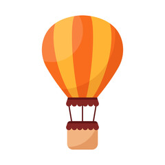 Hot air balloon in flat style. Flying transport ballon vector illustration on isolated background. Travel ball sign business concept.