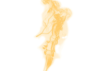 Abstract swirling golden energy tendrils with a wispy ethereal glow isolated on transparent background