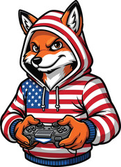 cartoon fox with a pointer