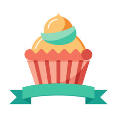Cupcake with Ribbon Banner