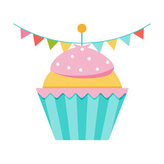 Party Flags & Cupcake