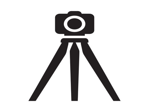 Minimal camera tripod icon design for creative branding