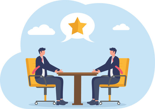 illustration of sharing ideas on strategies to improve business ratings and quality
