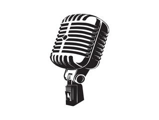 Fototapeta premium Retro style microphone vector sign illustration for projects