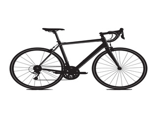 Fototapeta premium Road Bike Silhouette Vector Illustration Modern Urban Cycling Art