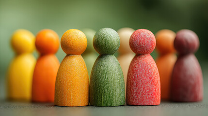 Obraz premium Diverse colorful figures showing inclusion equity and representation in corporate leadership