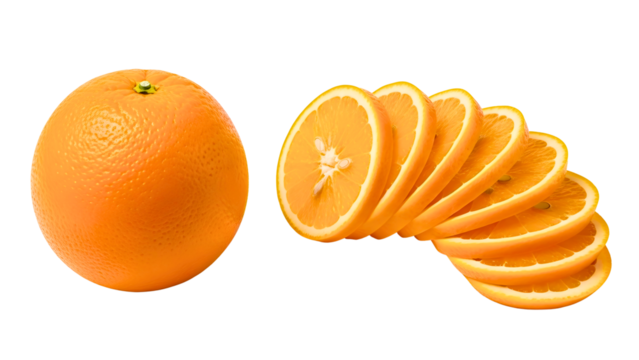 Fresh sliced orange fruit for healthy eating and vitamin C boost today