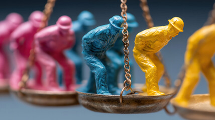 Visual concept of workplace equality addressing labor law discrimination and fair treatment