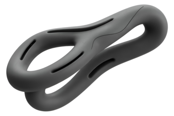 Abstract dark gray organic shape isolated on transparent background