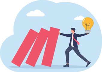 illustration of rescuing business ideas and innovations from business challenges
