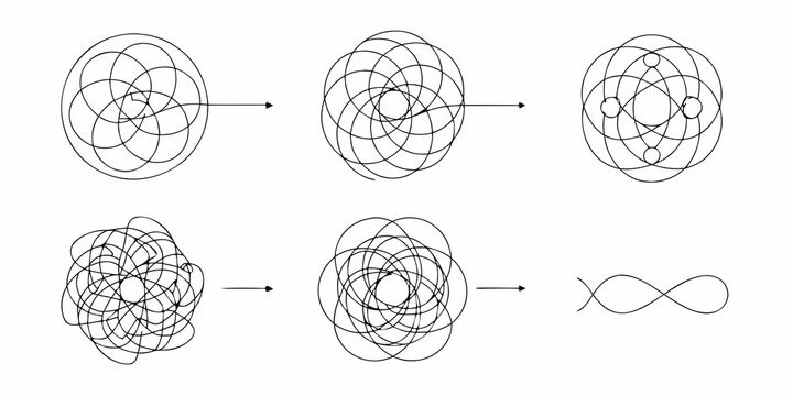 Visualizing the process of simplifying complex patterns into simpler forms