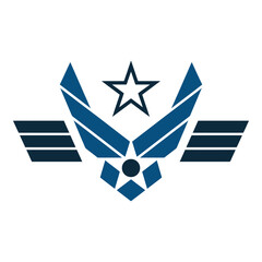 United states air force emblem with wings and star