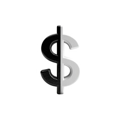 Obraz premium Dollar sign black and white