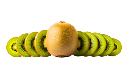 Enjoy fresh kiwi slices, vibrant and juicy fruit ready to eat now today