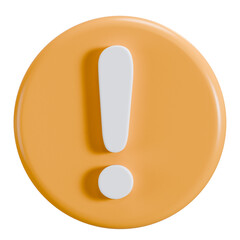 alert sign 3d icon illustration