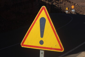 Yellow Danger Warning Sign, Exclamation Mark Sign © Oualid