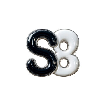 Black and white S8 logo on Transparent Background