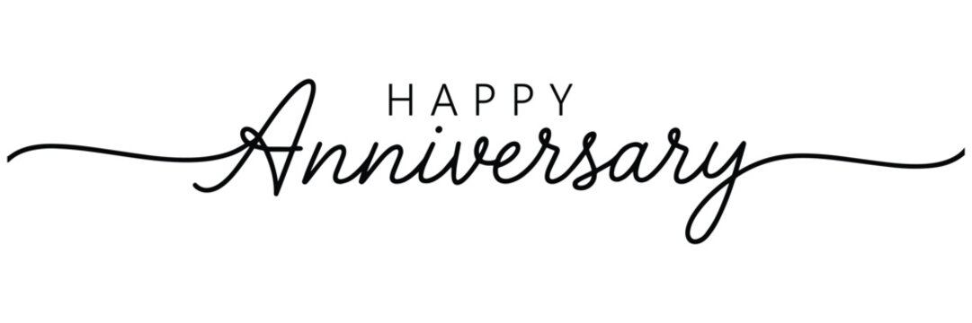 Happy anniversary elegant script and sans-serif typography design.